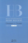 Revue Internationale Henry Bauchau n°1/L'écriture à l'écoute